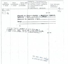 Druga strona arkusza ewidencyjnego Michała Fijałki z kursu odprawowego