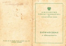 Legitymacja przyznania Krzyża Walecznych po raz drugi