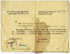 Wyrok sądu wojskowego III Rzeszy