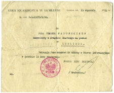 Dokument Izby Skarbowej w Lublinie