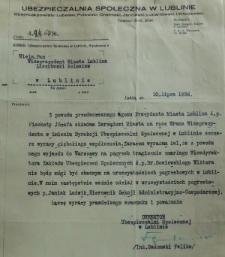 List kondolencyjny Ubezpieczalni Społecznej w Lublinie