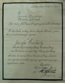 List kondolencyjny dyrektora Funduszu Pracy