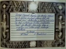 Telegram kondolencyjny skierowany do Haliny Piechoty przez Zarząd Oddziału Miejskiej Ligi Morskiej i Kolonialnej