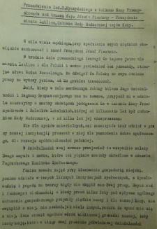 Przem&oacute;wienie pogrzebowe inż. S. Ryczyńskiego