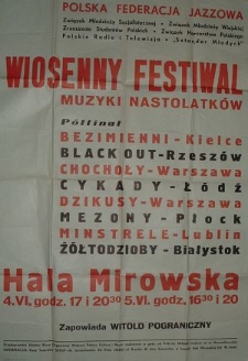 Plakat Wiosennego Festiwalu Muzyki Nastolatków