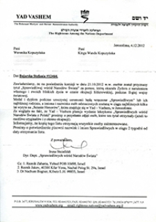 Skan dokument&oacute;w Yad Vashem