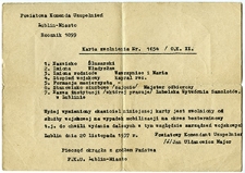 Dokument Sportowej Komisji Uzupełnień w Lublinie