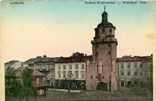 Brama Krakowska w Lublinie. Poczt&oacute;wka