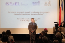 Przemówienie Witolda Dąbrowskiego podczas ceremonii wręczenia medali i dyplomów "Sprawiedliwy Wśród Narodów Świata"
