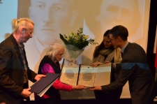 Ceremonia wręczenia honorowego obywatelstwa Państwa Izrael Mariannie Krasnodębskiej z domu Jarosz i Maksymilianowi Jaroszowi oraz pośmiertnie śp. Annie i Ignacemu Jaroszom i śp. Aleksandrowi Jaroszowi