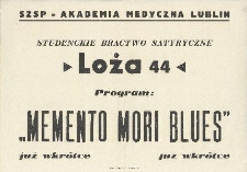 Afisz programu kabaretowego "Memento Mori Blues"