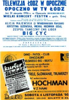 Plakaty promjące koncerty Michała Hochamana