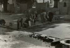 Przebudowa ulicy Ewangelickiej w Lublinie - układanie klinkieru