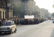 Manifestacja na Krakowskim Przedmieściu w Lublinie