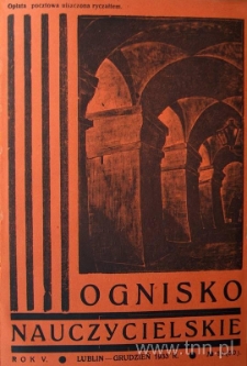Okładka czasopisma "Ognisko Nauczycielskie" nr 10/1933