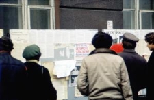 Tablica ogłoszeń przy siedzibie NSZZ "Solidarność" w Lublinie