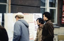 Tablica ogłoszeń przy siedzibie NSZZ "Solidarność" w Lublinie