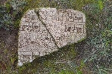 The matzevah of a woman who died in 1803, in the Jewish cemetery in Dubienka