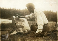 Edward Hartwig podczas pleneru malarskiego