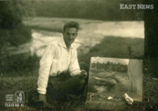 Edward Hartwig podczas pleneru malarskiego