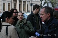 Witold Dąbrowski - wicedyrektor Ośrodka "Brama Grodzka - Teatr NN" udziela wywiadu dla Panoramy Lubelskiej