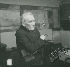 Plastyk Alfred Lenica na spotkaniu w klubie MPiK