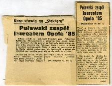 Puławski zepół leureatem Opola '85