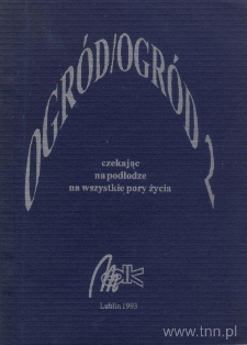 Okładka tomiku wierszy grupy Ogr&oacute;d zatytułowanego "Czekając na podłodze na wszystkie pory życia"