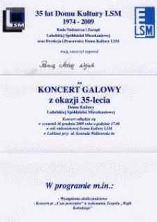 Zaproszenie na uroczystość obchod&oacute;w 35-lecia Domu Kultury LSM