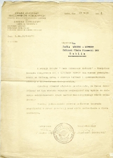 Podziękowanie dla Zofii Wronko-Mitrut