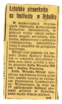Lubelska piosenka na festiwalu w Rybniku