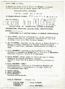 Program występu &bdquo;Coctali a la Polonaise&rdquo;