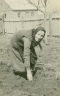 Petronela Krawiec podczas pracy w gospodarstwie w Modliborzycach