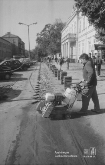 Remont chodnika na Krakowskim Przedmieściu w Lublinie (Krakowskie Przedmieście 43)