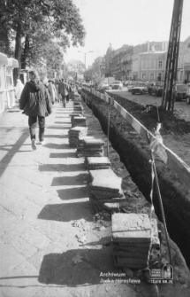 Remont chodnika na Krakowskim Przedmieściu w Lublinie