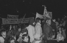 Jan Trembecki podczas manifestacji z okazji obchod&oacute;w Święta Niepodległości 11 Listopada na placu Litewskim w Lublinie