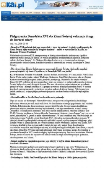 Pielgrzymka Benedykta XVI do Ziemi Świętej wskazuje na drogę do korzeni wiary