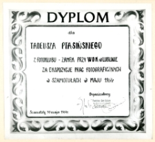 Dyplom dla Tadeusza Ptasińskiego