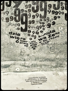 Afisz do wystawy 9/9/90 &ndash; dziewięć reinterpretacji dziewięciu plakat&oacute;w Bronisława Zelka w 90. rocznicę jego urodzin