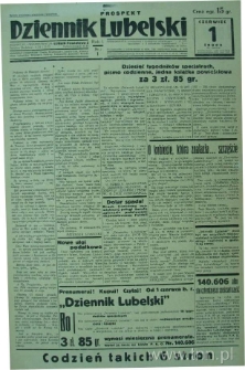 Strona z gazety "Dziennik Lubelski", R. 1, nr 1