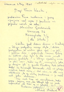 List E. Stachury do K. Zająca