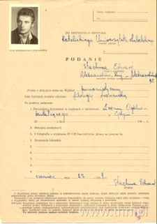 Podanie na studia E. Stachury