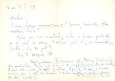 Kartka E. Stachury do W. Zossel