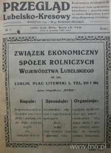 Strona czasopisma "Przegląd Lubelsko-Kresowy", R. 1, nr 1
