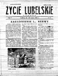 Życie Lubelskie - Tygodnik, R. 1 (1935), nr 5