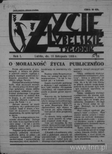 Życie Lubelskie - Tygodnik, R. 1 (1935), nr 21