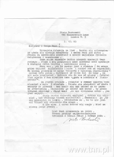 List P. Borkowskiego do siostry J. Łobodowskiego