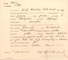 Dokumentacja dotycząca J. Łobodowskiego z Archiwum Uniwersyteckiego KUL