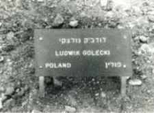 A commemorative plaque of the Ludwik Golecki, Jerusalem