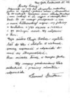 List uratowanego Samuela Merstema do Feliksa Kidy z 25. października 1986 roku